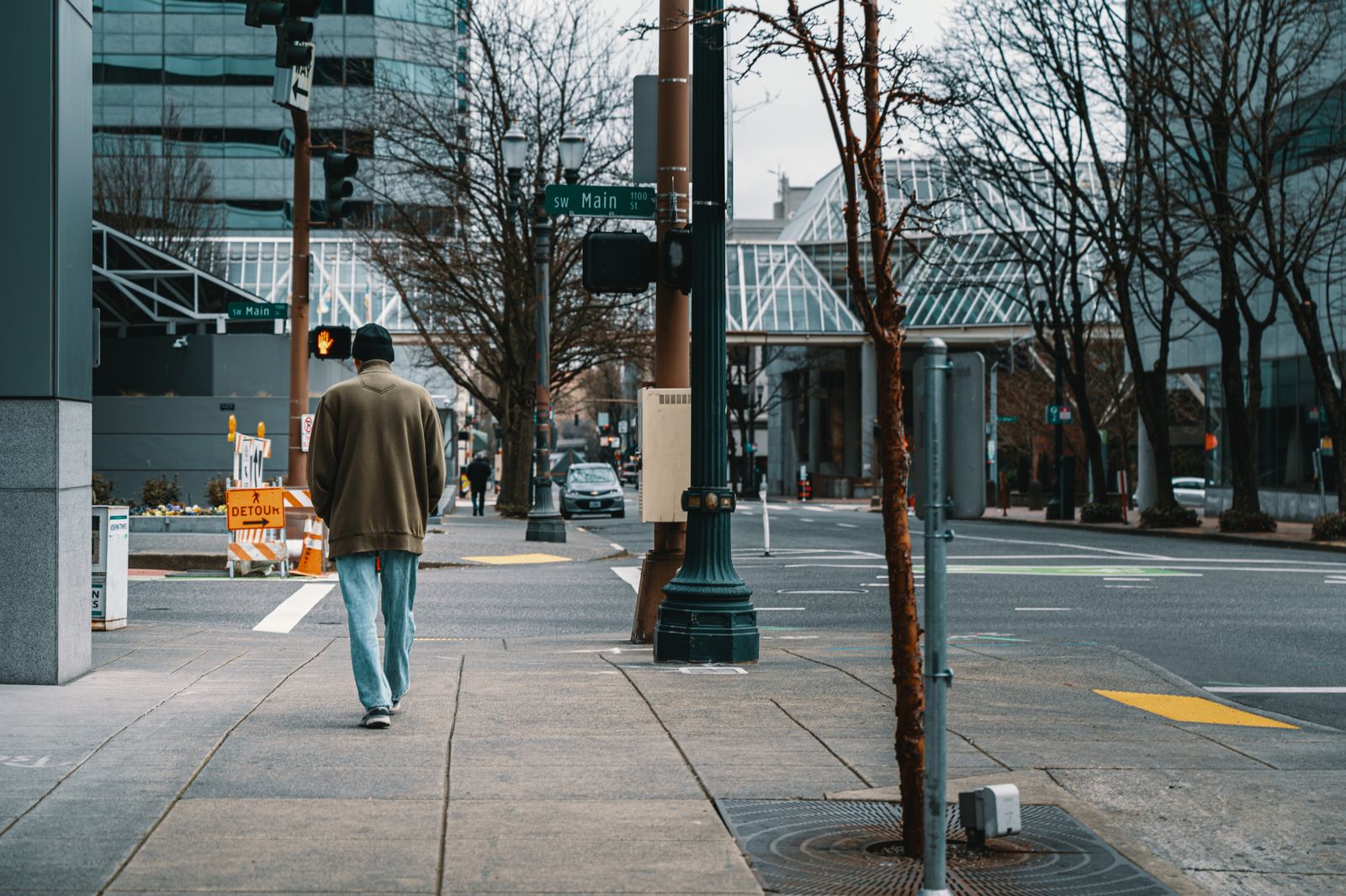A street scene in Portland, near the Pearl District